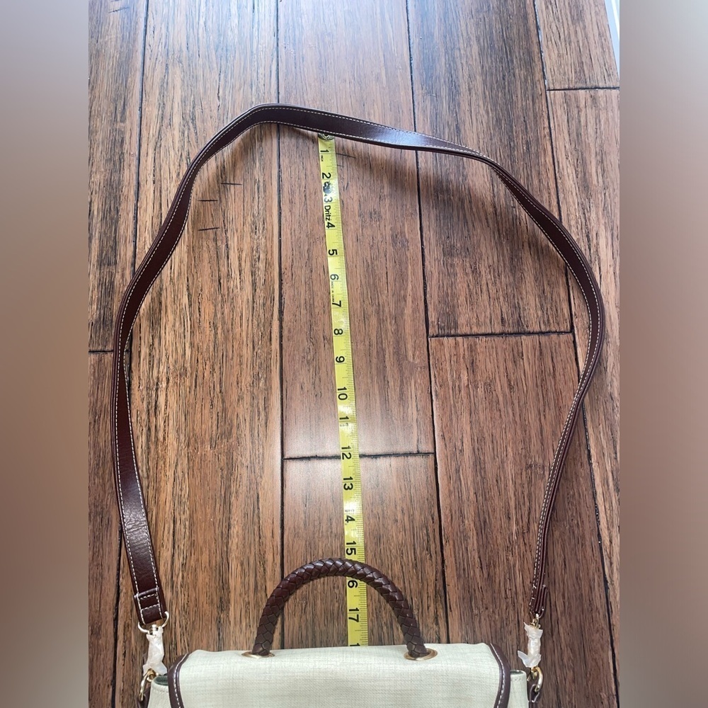 Vintage satchel crossbody messenger bag fall bag brown cream neutral bag y2k - Picture 13 of 16